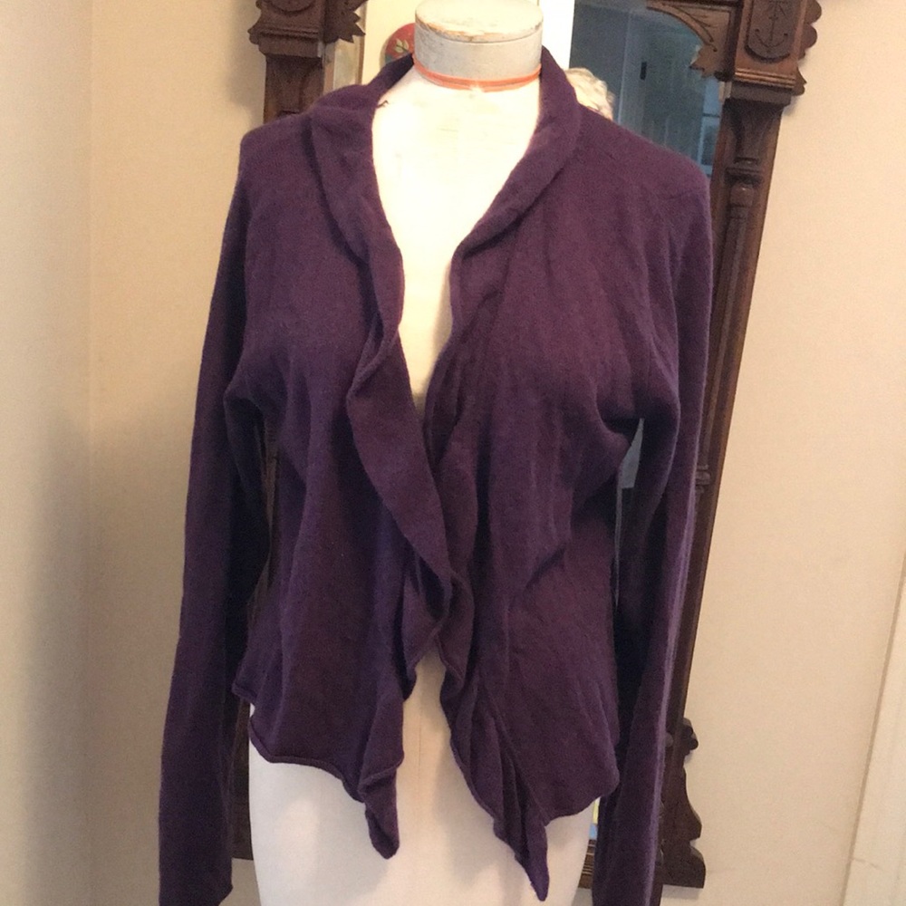 Kinross cashmere purple cardigan